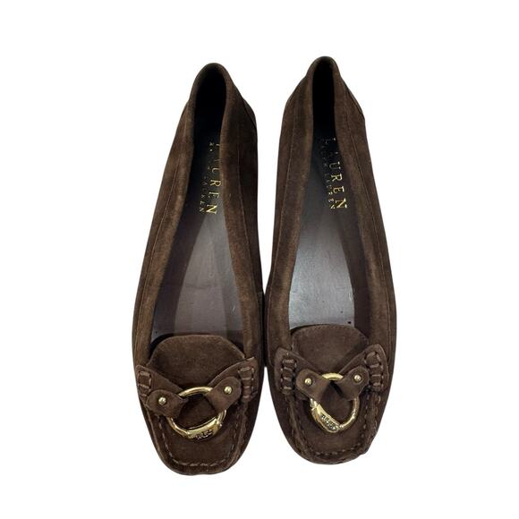 Lauren by Ralph Lauren Vintage 6 Brown Leather Suede Loafers Women Academic 90s - Picture 1 of 10